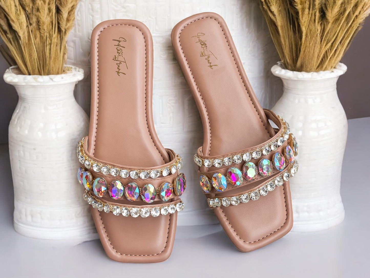 Holographic Crystal Slip-On Flats – Prism Spark