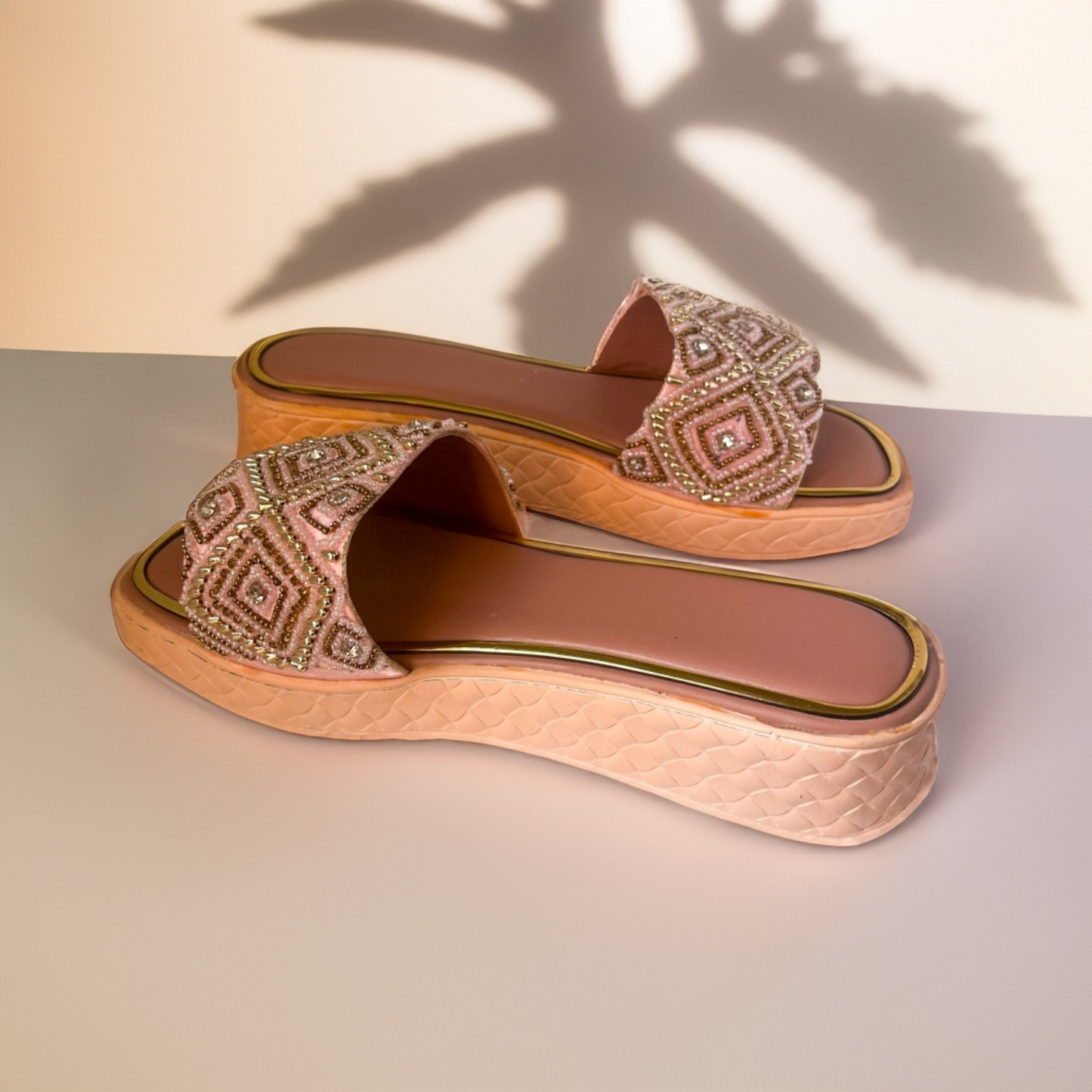 Embroidered Rose Diamond Wedges
