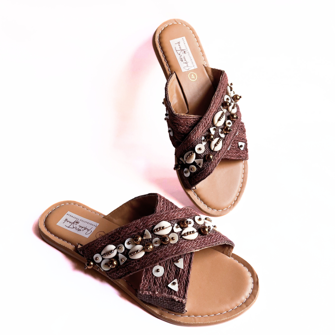 Brown Boho Crisscross Flats