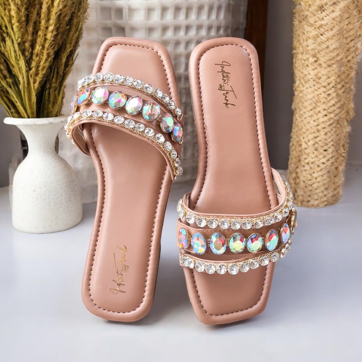 Holographic Crystal Slip-On Flats – Prism Spark