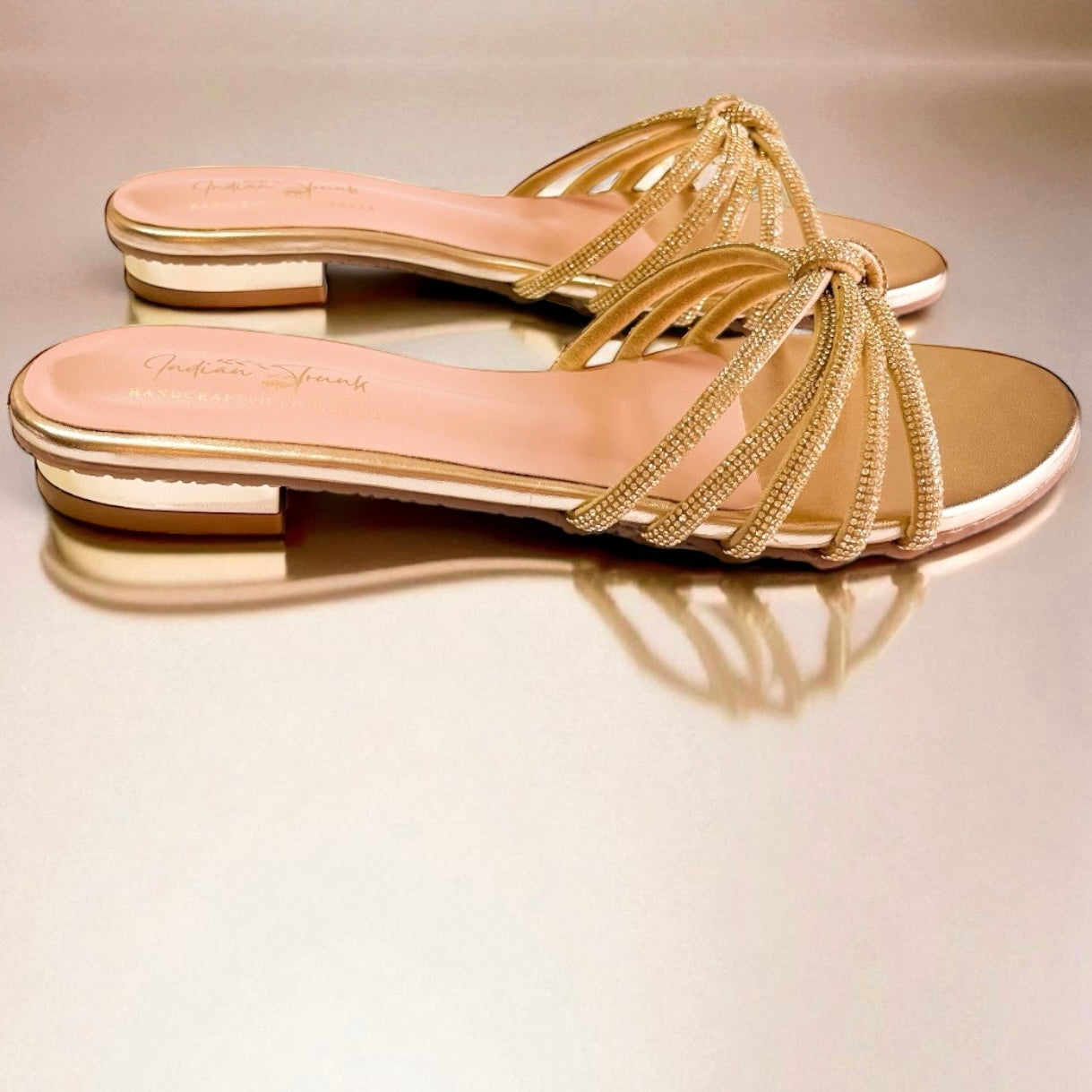 Golden Knot Strappy Sandals