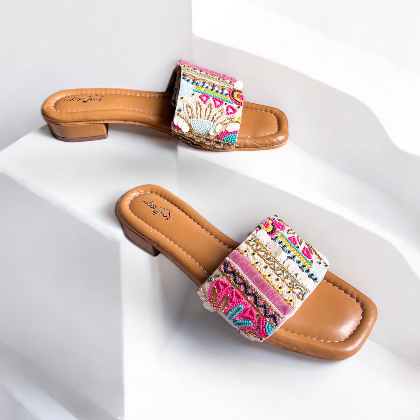 Desi Pop Short Heel Sliders