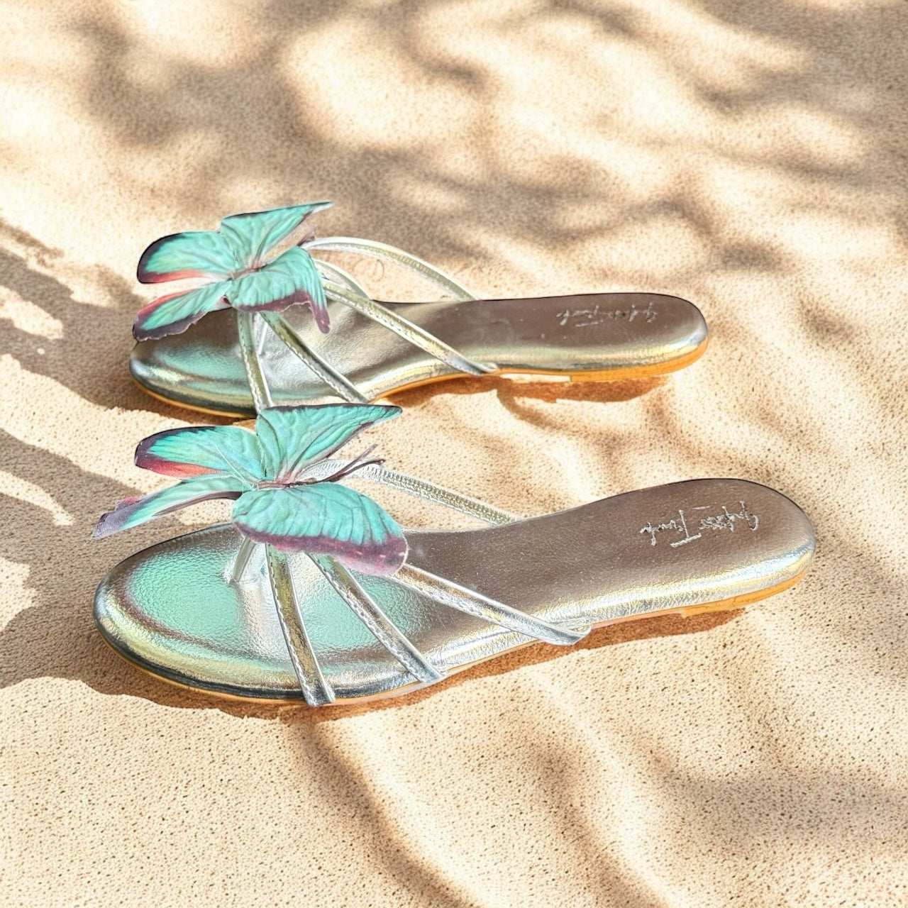 Pastel Butterfly Metallic Flats