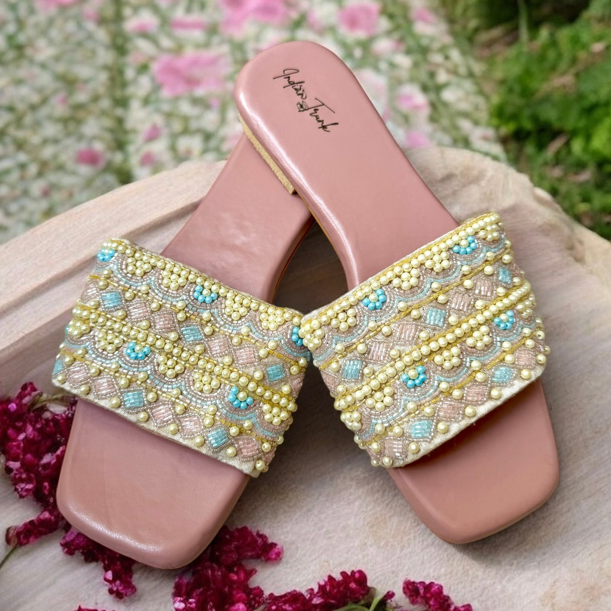 Blush Pearl Cushion Slides