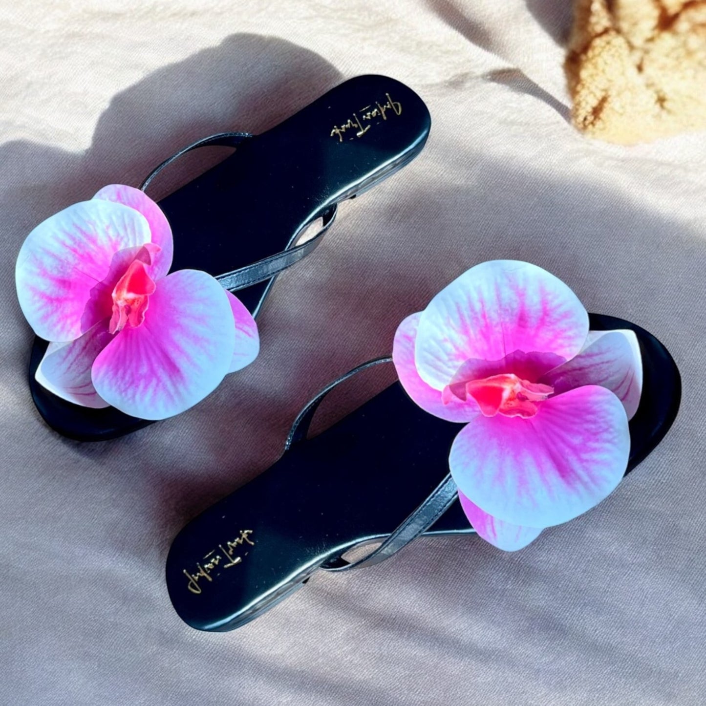 Floral Bloom FlipFlops - Midnight Rose