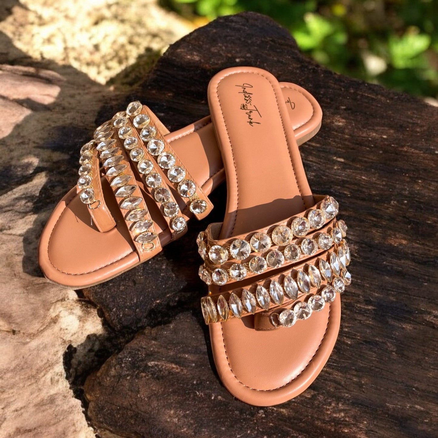 Open toe slant crystal