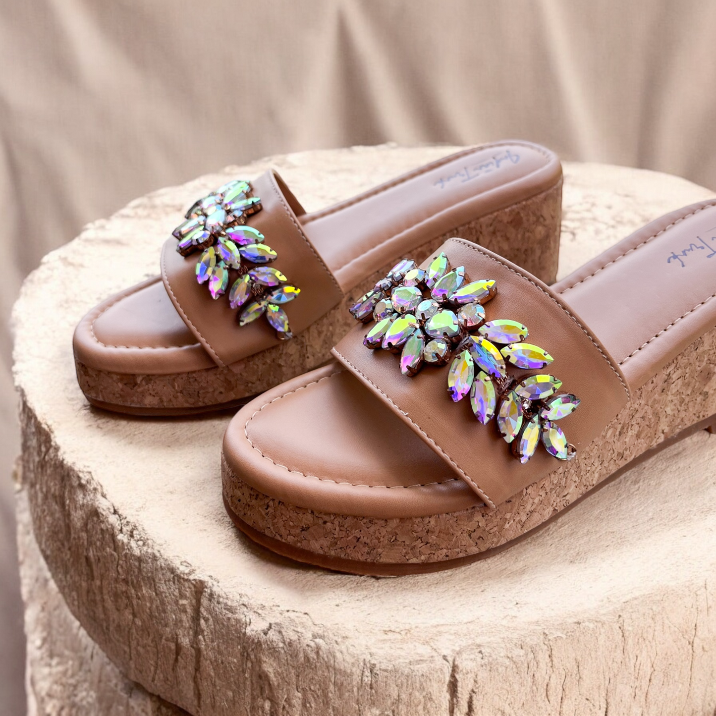 Holo Stone Wedge Heels
