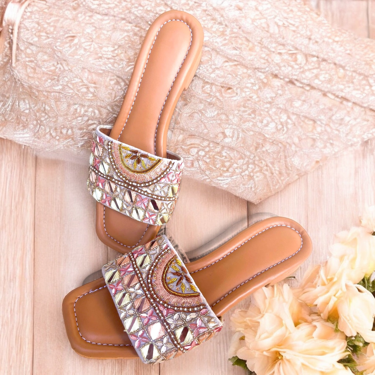 Mirror Maze Short Heel Sliders