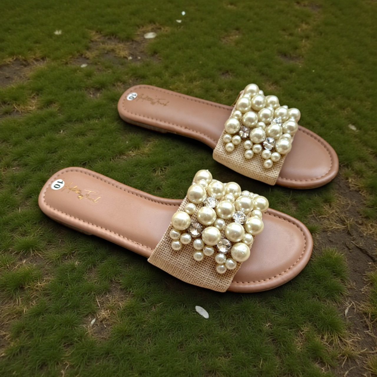 Pearl Cluster Embellished Sliders