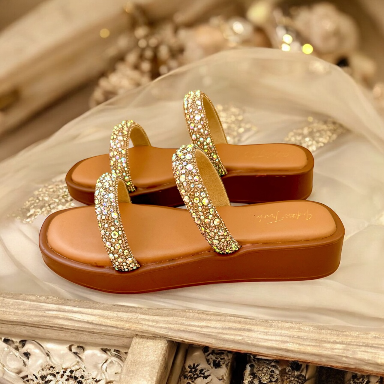 Crystal Straps Wedge