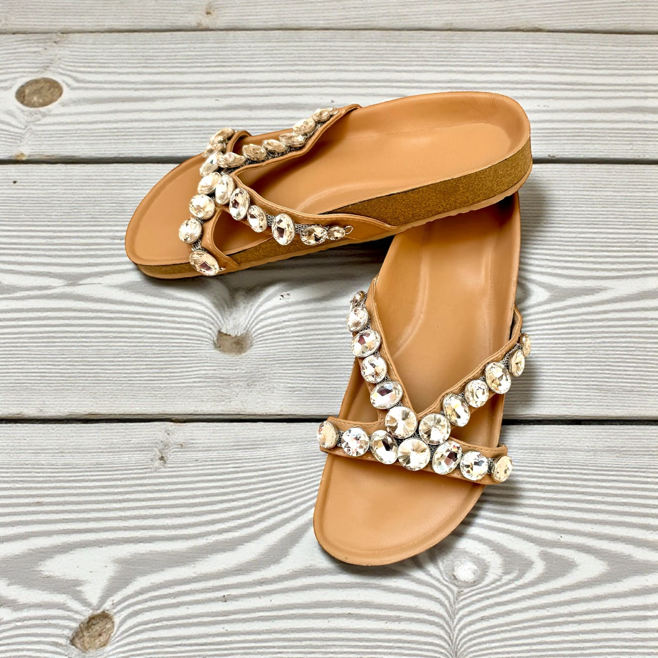 Bejeweled Comfort Slides