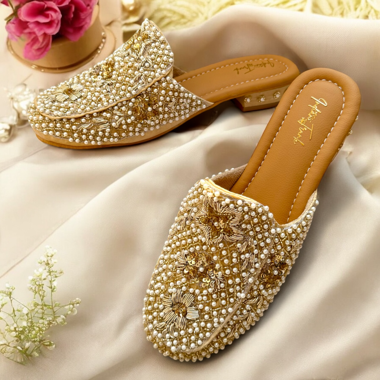 Moonlit Pearl Mules
