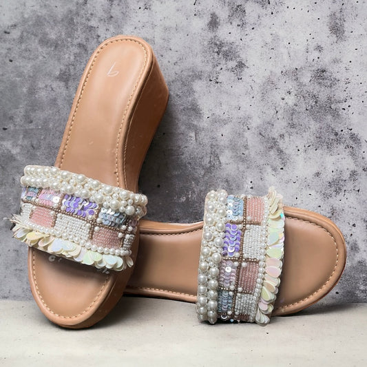 Pearl Sequin Mosaic Wedges