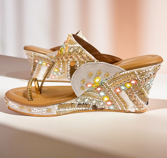 Dancing Mirror Embroidered Wedge
