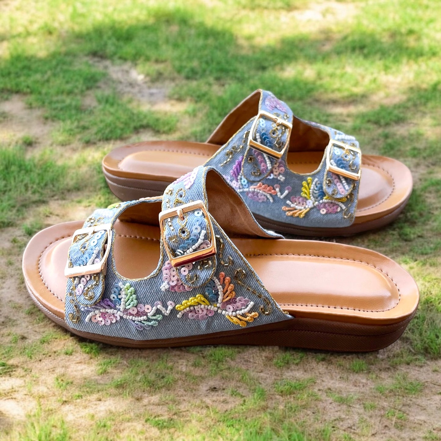 Wandering Wildflowers – Light Denim