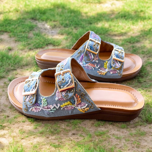 Wandering Wildflowers – Light Denim