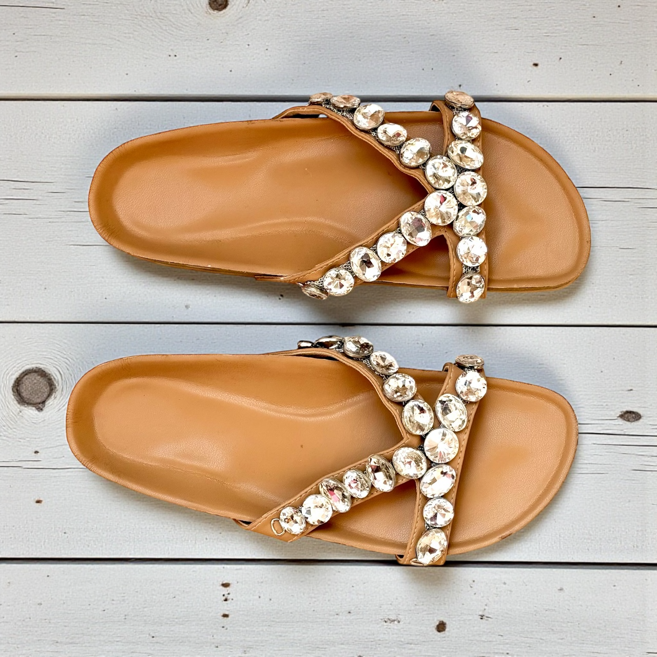 Bejeweled Comfort Slides