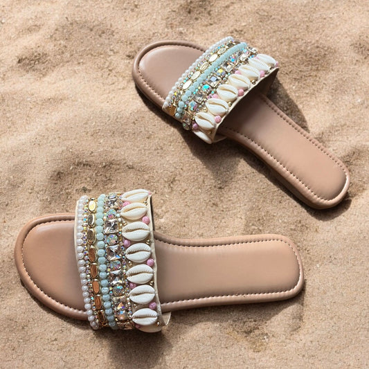 Shell Haze Beaded Flats