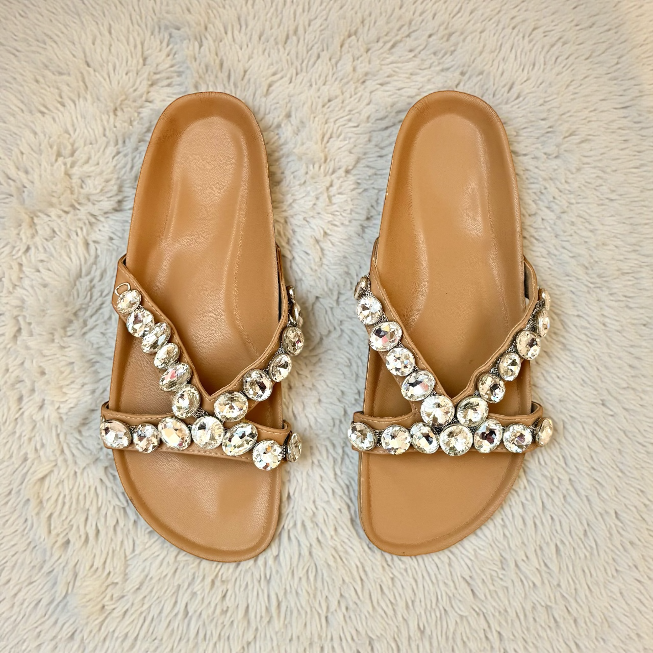 Bejeweled Comfort Slides
