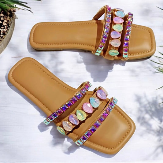 Holographic Crystal Sliders - Rainbow Glow