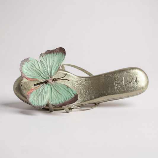 Pastel Butterfly Metallic Flats
