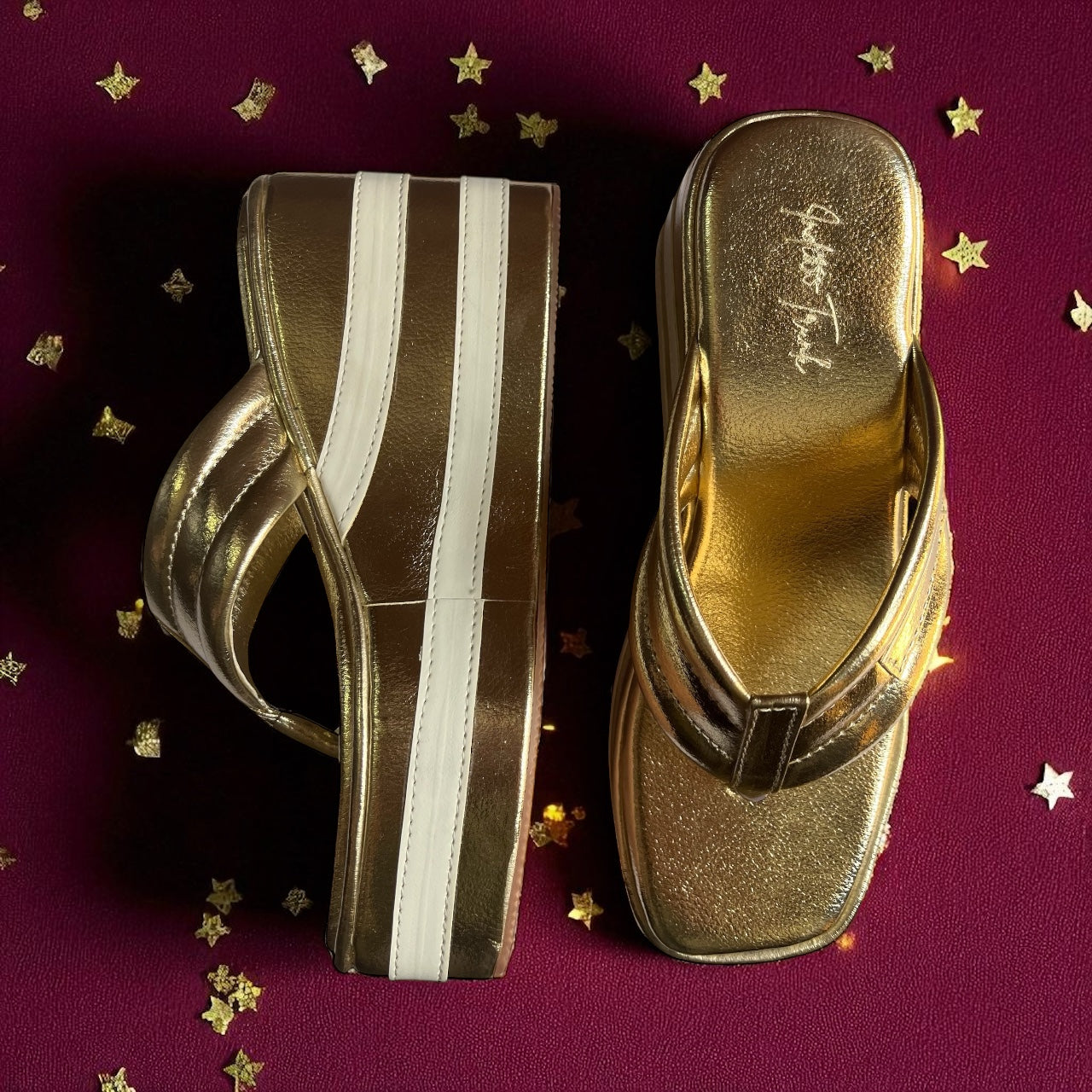 Stripe Rise Wedge- Golden