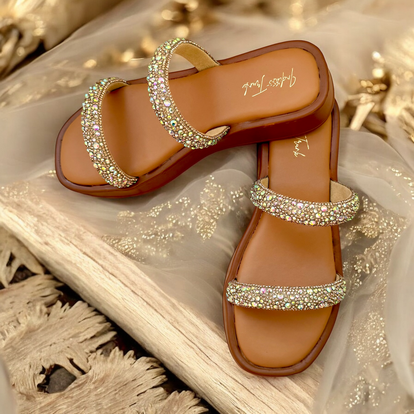 Crystal Straps Wedge