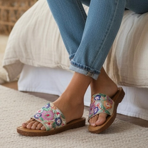 Colourful Garden Bloom Cushioned Sole Sandals