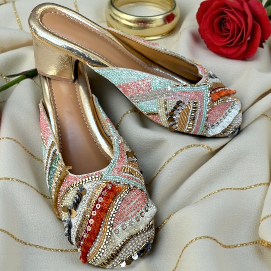 Orange Fringe Multicolour Jutti Heel