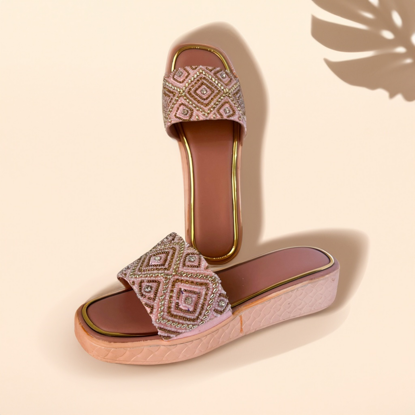 Embroidered Rose Diamond Wedges