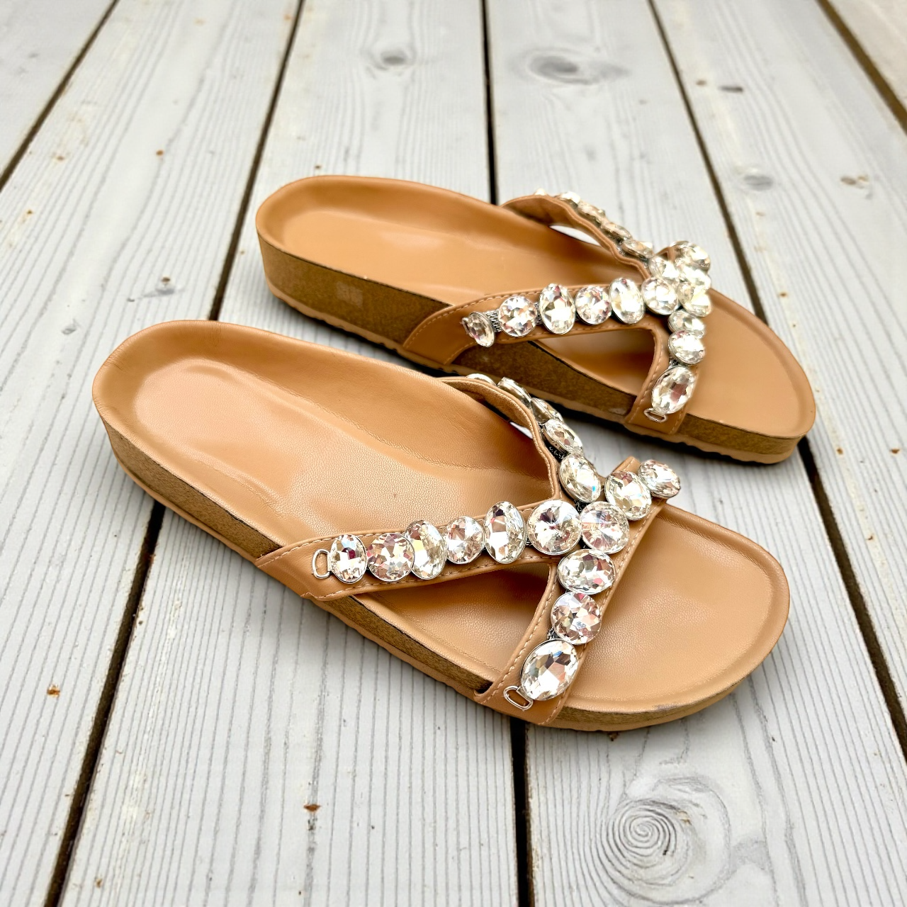 Bejeweled Comfort Slides