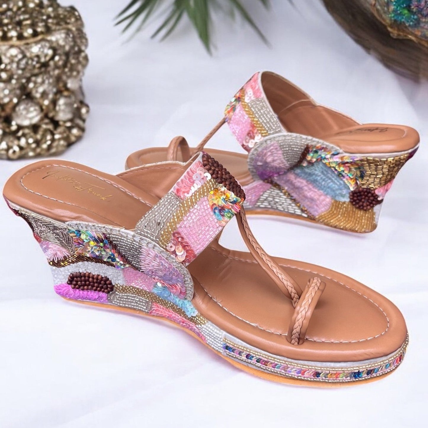 Multicolor Kolhapuri wedge 