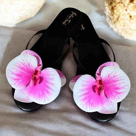Floral Bloom FlipFlops - Midnight Rose