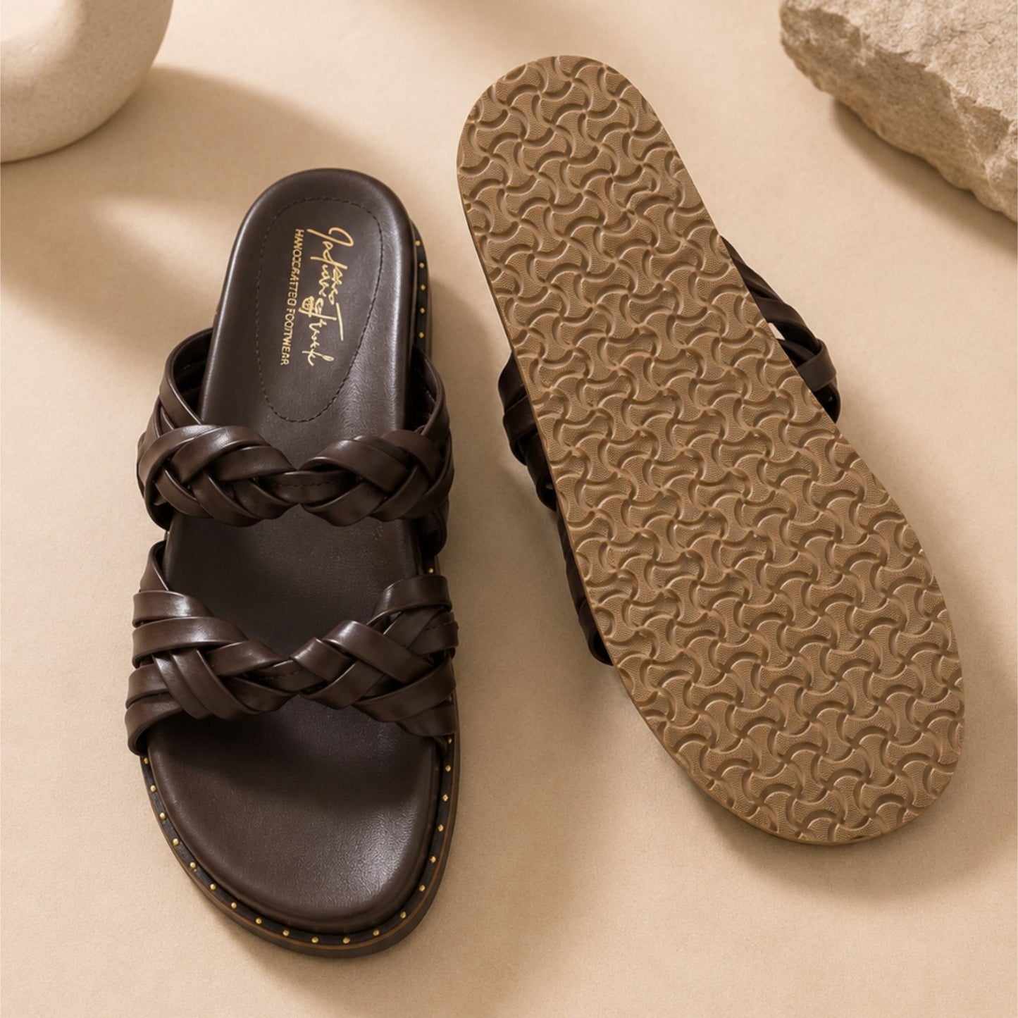 Cocoa Braid Comfort Flats