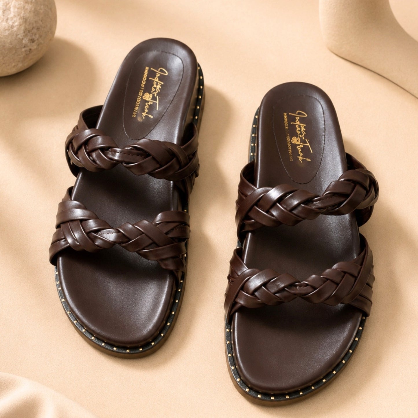 Cocoa Braid Comfort Flats