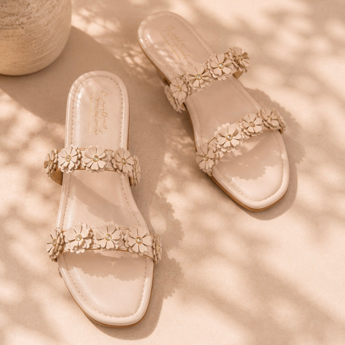 Rosette Flats – Blush Ivory