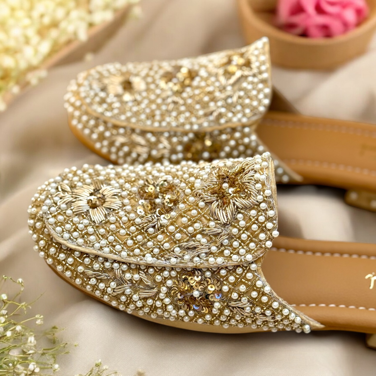 Moonlit Pearl Mules