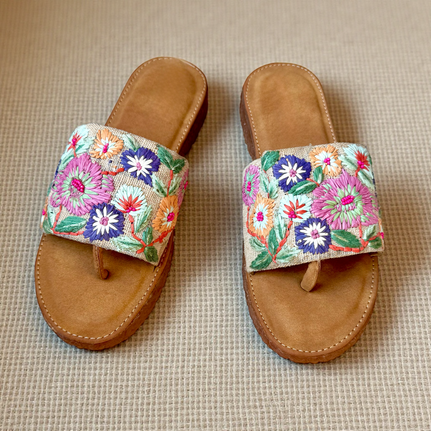 Colourful Garden Bloom Cushioned Sole Sandals