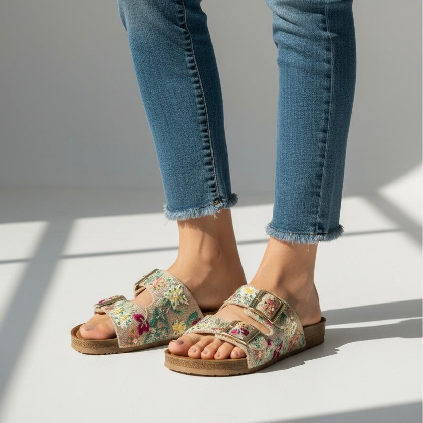 Meadow Double Buckle Slides Sandal