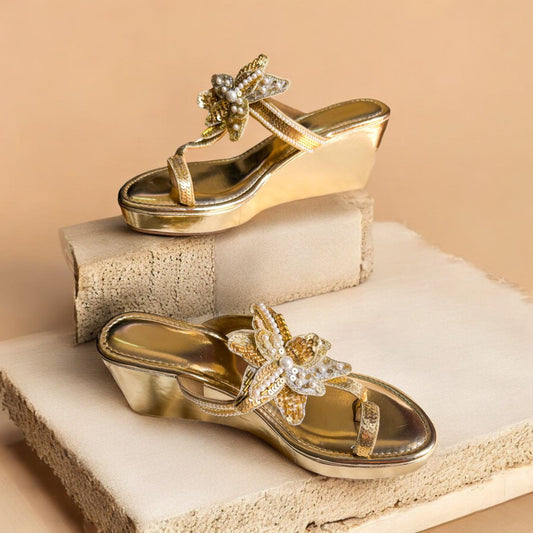 Golden Flower Kolha Wedge