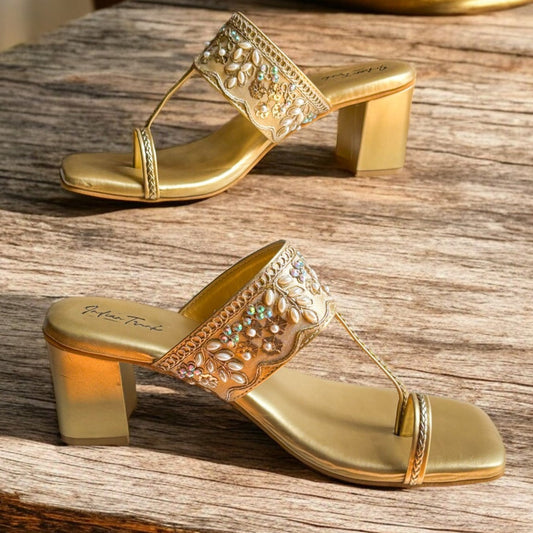 Golden Kolhapuri Heels