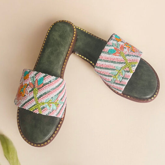 Mint Mirage – Embroidered Pastel Sliders