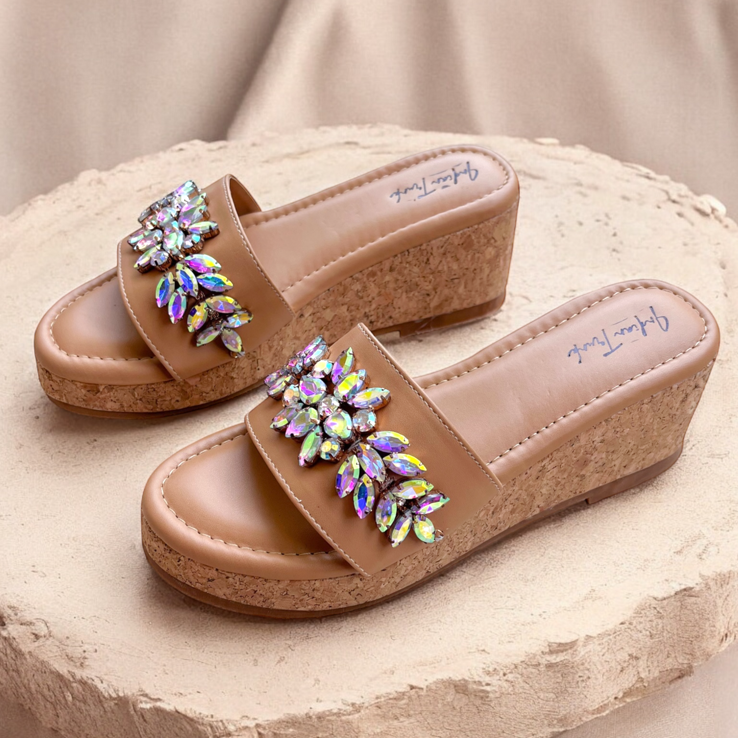 Holo Stone Wedge Heels