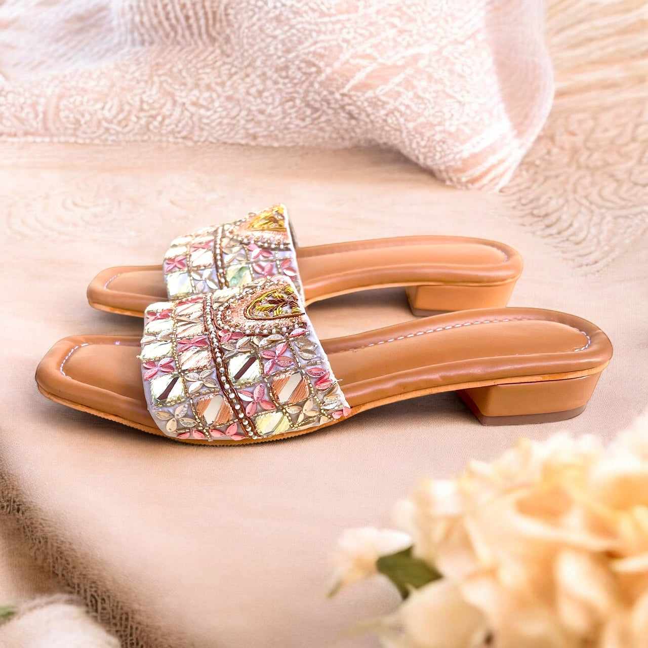 Mirror Maze Short Heel Sliders