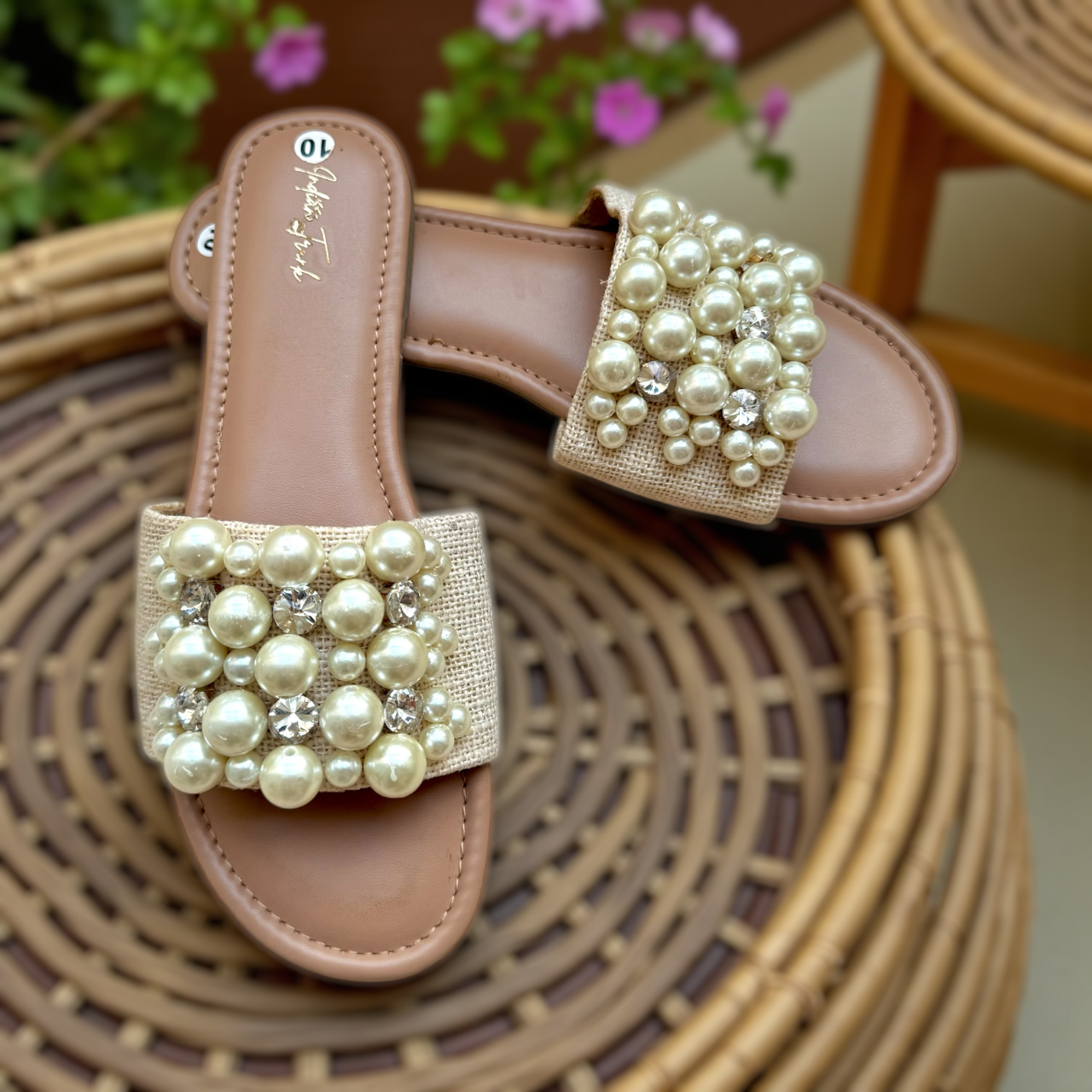 Pearl Cluster Embellished Sliders