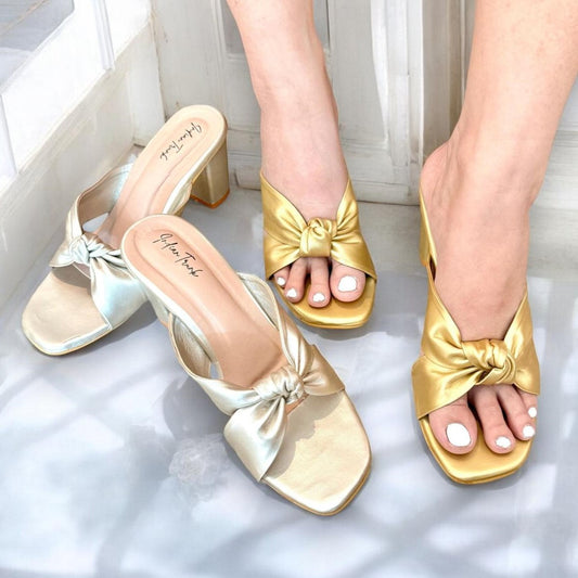 Knot Metallic Heels 