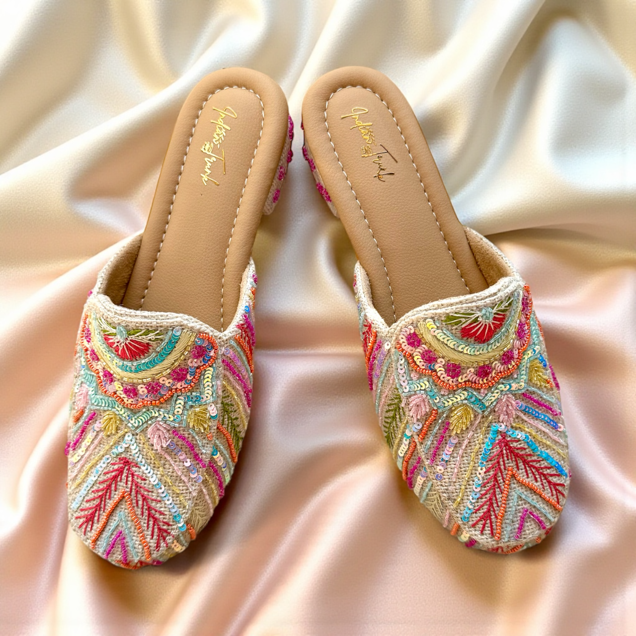 Candy Lane Embroidered Mules