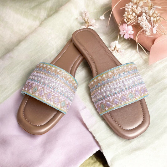 Pastel Whispers - Embroidered Sliders