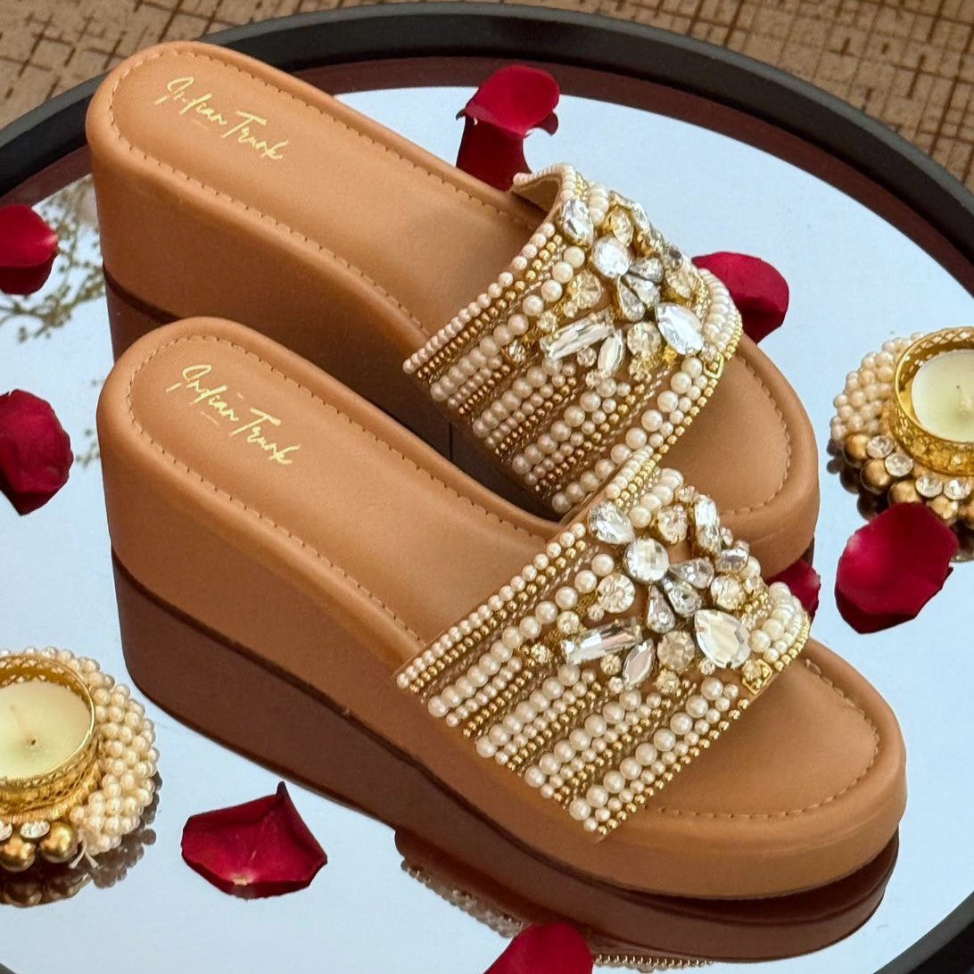 Pearl Glow Wedge Heels