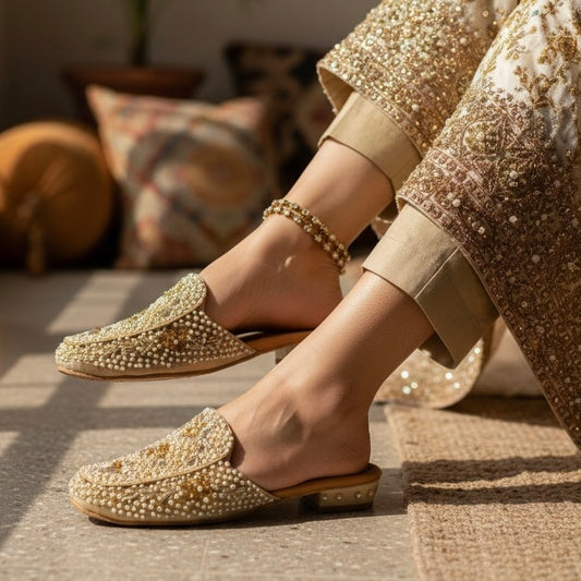 Moonlit Pearl Mules